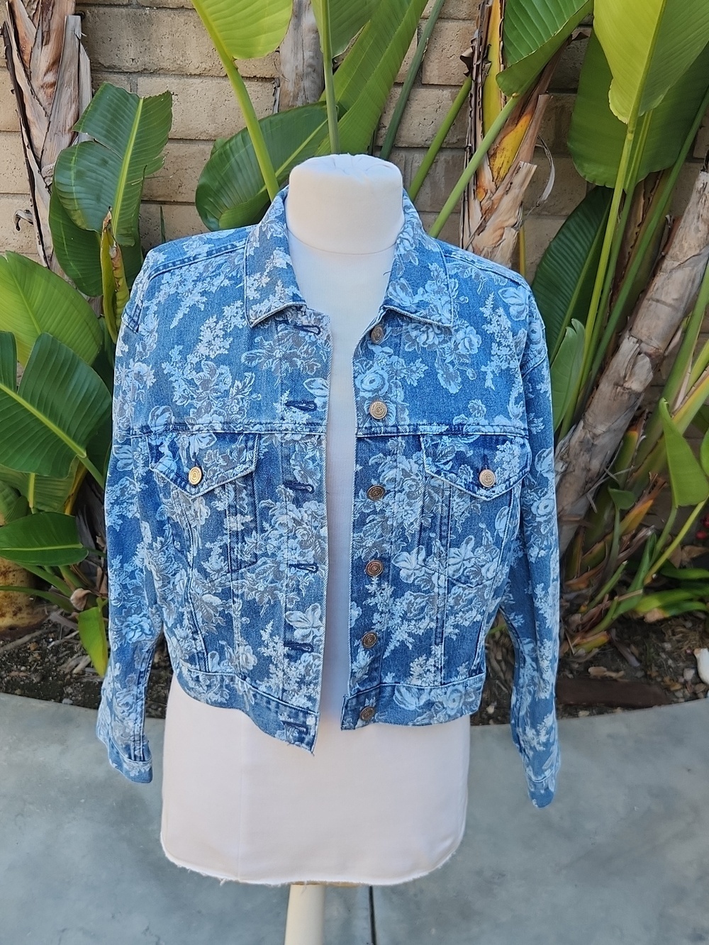 Gap X Loveshackfancy Floral Denim Jean Jacket Medium New With Tags